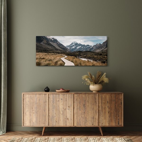 Kép - Sétány a hegységben Mt. Cook (120x50 cm)