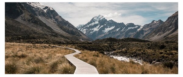 Kép - Sétány a hegységben Mt. Cook (120x50 cm)