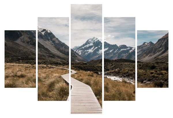 Kép - Sétány a hegységben Mt. Cook (150x105 cm)