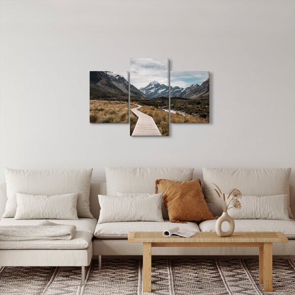 Kép - Sétány a hegységben Mt. Cook (90x60 cm)