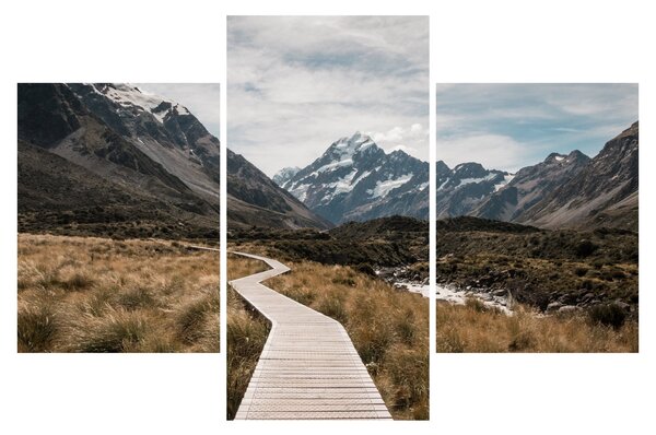 Kép - Sétány a hegységben Mt. Cook (90x60 cm)