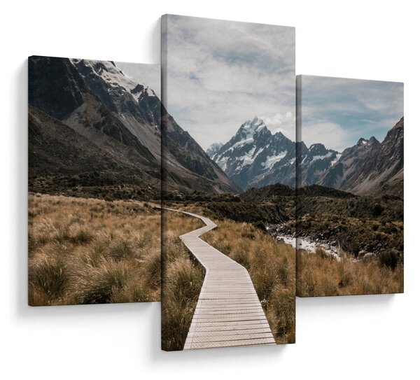 Kép - Sétány a hegységben Mt. Cook (90x60 cm)