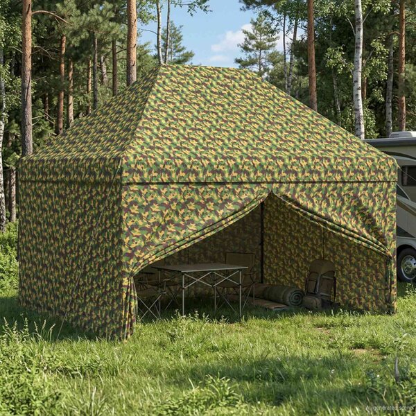 Napernyő sátor 4 oldalfallal 2,95 x 4,1 m Katonai álcázás
