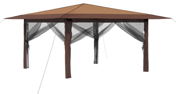 Pavilon 4 Oldalfallal 4 x 4 m Beige és barna
