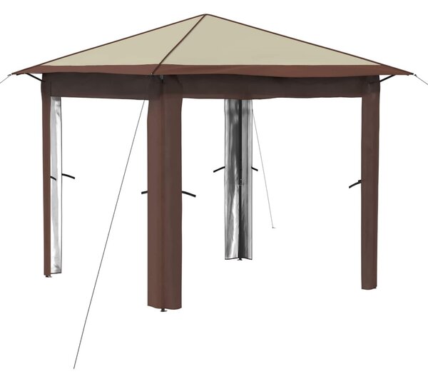 Pavilon Oldalfal Nélkül 2,6 x 2,6 m Krém és barna