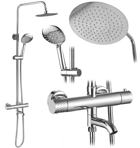 Termosztátos zuhanyszett Lungo Diamond chrome