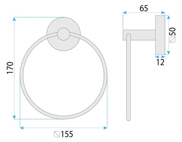 Fürdőszoba fogas Ring 6610 Modern Brush Nickel