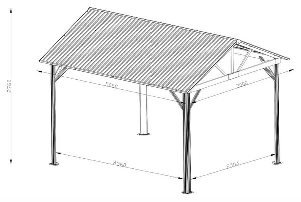 Avenberg PAVILON Kocsibeálló - 5x3m, fekete