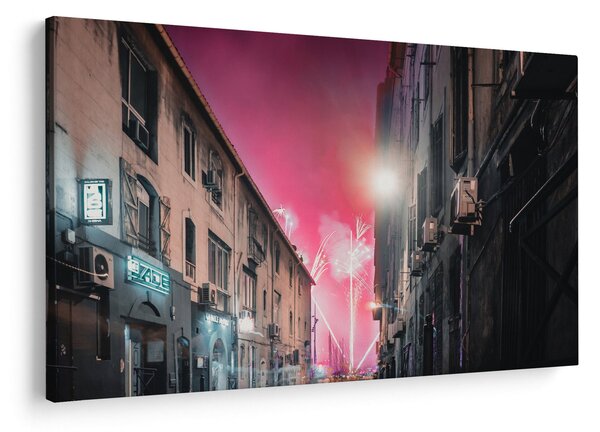 Tűzijáték Marseille-ben (90x60 cm)