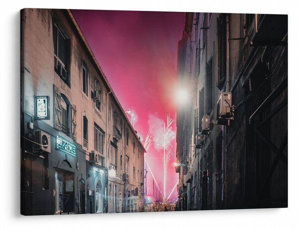 Tűzijáték Marseille-ben (70x50 cm)