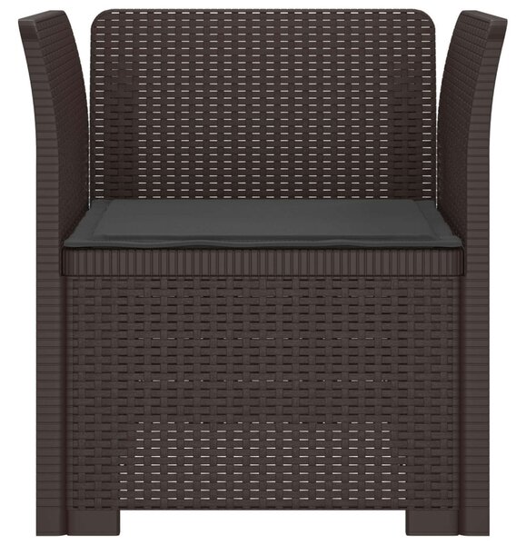 1-Fős Fotel Párnával Rattan Hatás PP Barna