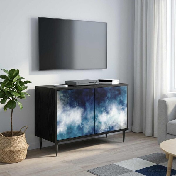 TV szekrény RAALTE 69 x 33 x 50,5 cm Fekete Tölgy Szerelt Fa