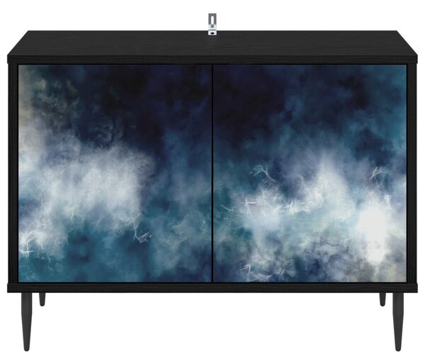TV szekrény RAALTE 69 x 33 x 50,5 cm Fekete Tölgy Szerelt Fa