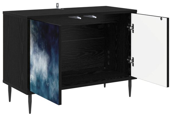 TV szekrény RAALTE 69 x 33 x 50,5 cm Fekete Tölgy Szerelt Fa