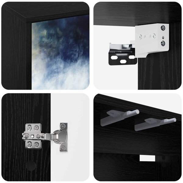 Falsítható TV Szekrény RAALTE 102 x 33 x 40 cm Fekete Tölgy