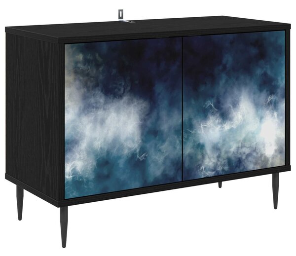 TV szekrény RAALTE 69 x 33 x 50,5 cm Fekete Tölgy Szerelt Fa