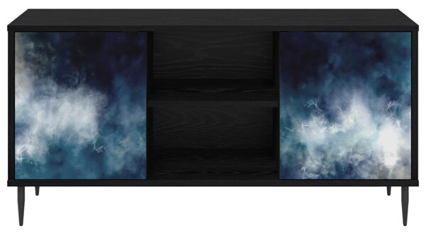 TV szekrény RAALTE 102 x 33 x 51 cm Fekete Tölgy Szerelt Fa