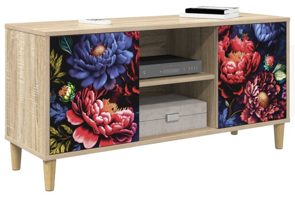 TV szekrény KIEL 102 x 33 x 50 cm Sonoma Szerelt Fa
