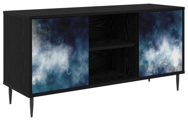 TV szekrény RAALTE 102 x 33 x 51 cm Fekete Tölgy Szerelt Fa