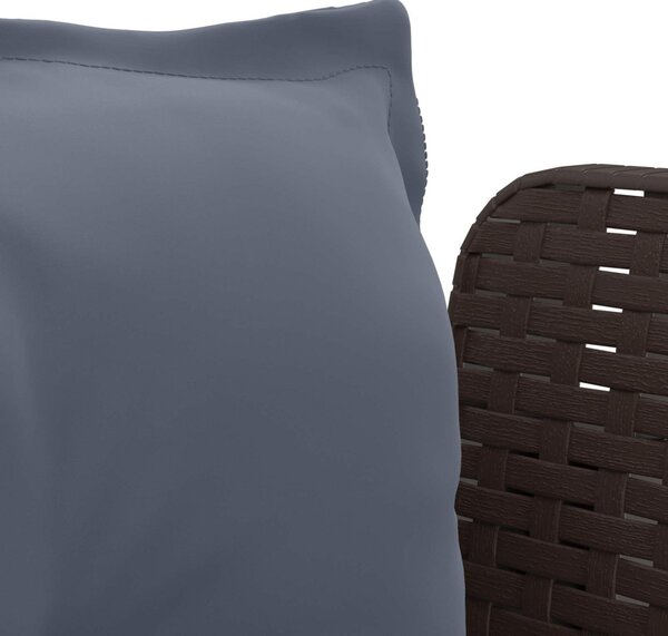 1-Fős Fotel Párnákkal Rattan Hatás PP Barna