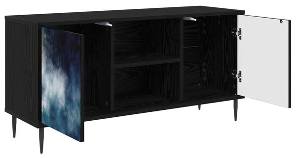 TV szekrény RAALTE 102 x 33 x 51 cm Fekete Tölgy Szerelt Fa