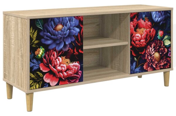 TV szekrény KIEL 102 x 33 x 50 cm Sonoma Szerelt Fa