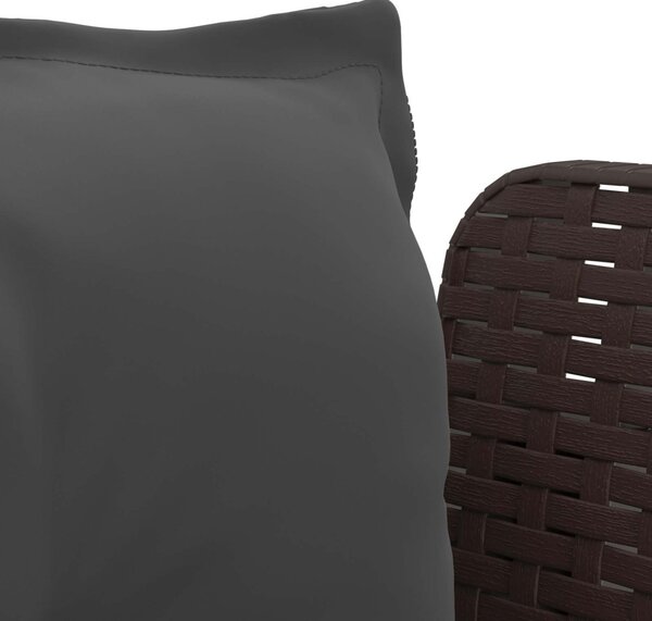 1-Fős Fotel Párnákkal Rattan Hatás PP Barna
