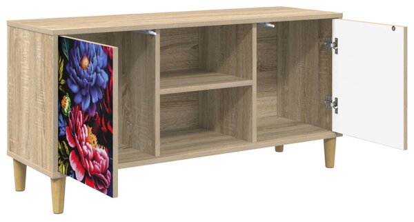 TV szekrény KIEL 102 x 33 x 50 cm Sonoma Szerelt Fa