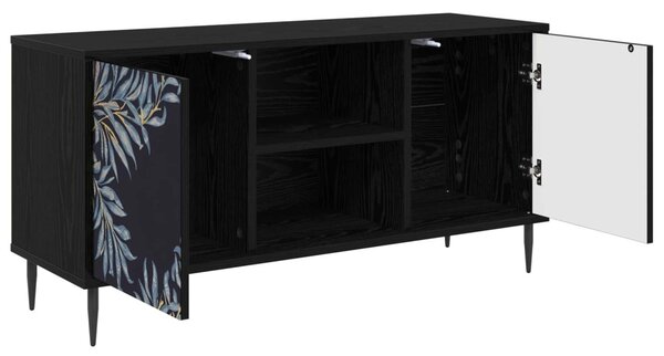 TV szekrény DOKKUM 102 x 33 x 51 cm Fekete Tölgy Szerelt Fa