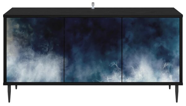 TV szekrény RAALTE 102 x 33 x 51 cm Fekete Tölgy Szerelt Fa