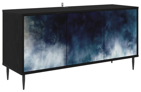 TV szekrény RAALTE 102 x 33 x 51 cm Fekete Tölgy Szerelt Fa