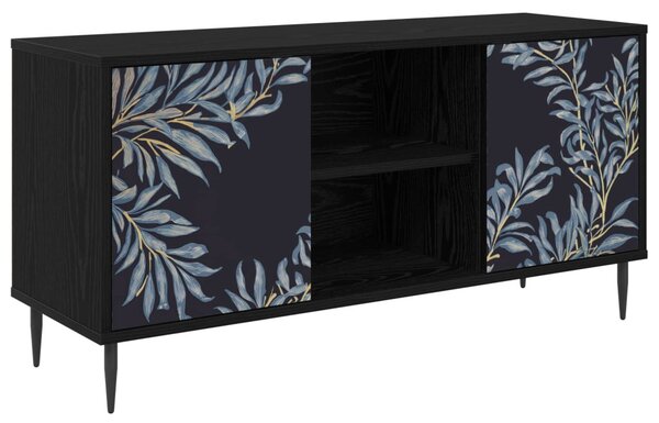 TV szekrény DOKKUM 102 x 33 x 51 cm Fekete Tölgy Szerelt Fa
