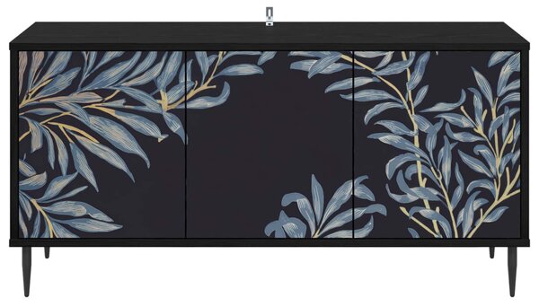TV szekrény DOKKUM 102 x 33 x 51 cm Fekete Tölgy Szerelt Fa