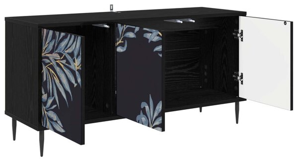 TV szekrény DOKKUM 102 x 33 x 51 cm Fekete Tölgy Szerelt Fa