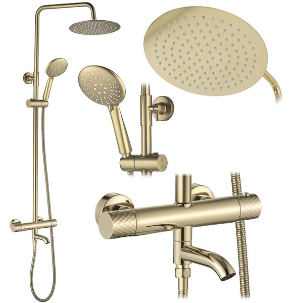 Termosztátos zuhanyszett Lungo Diamond Gold