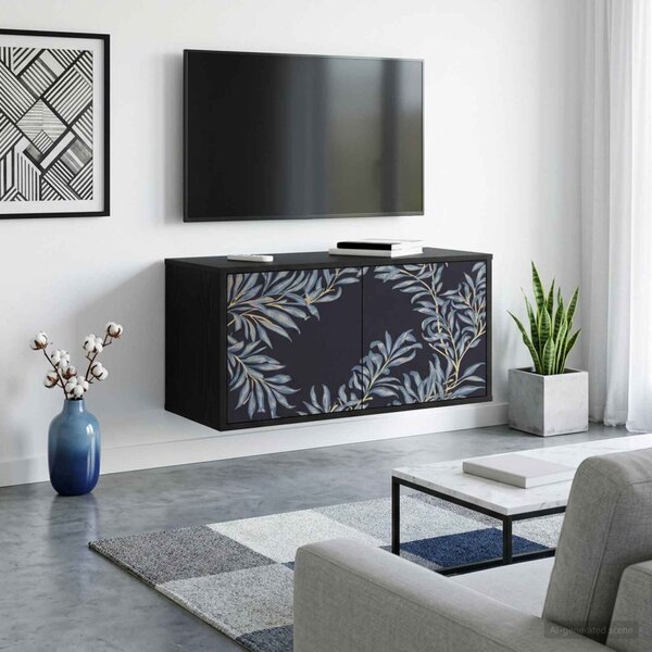 Falsítható TV Szekrény DOKKUM 69 x 33 x 40 cm Fekete Tölgy