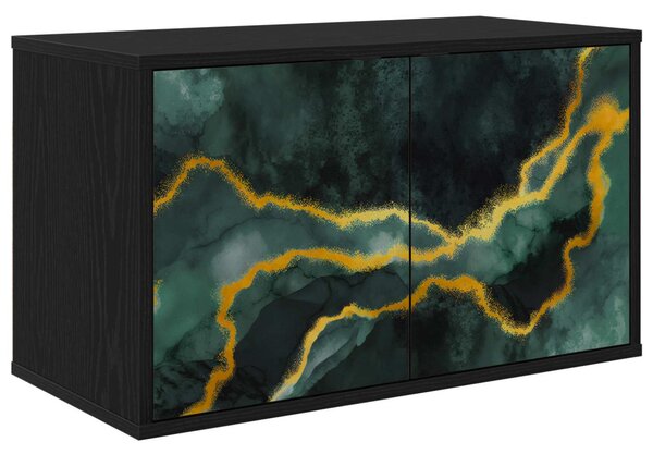 Falsítható TV Szekrény WIJHE 69 x 33 x 40 cm Fekete Tölgy