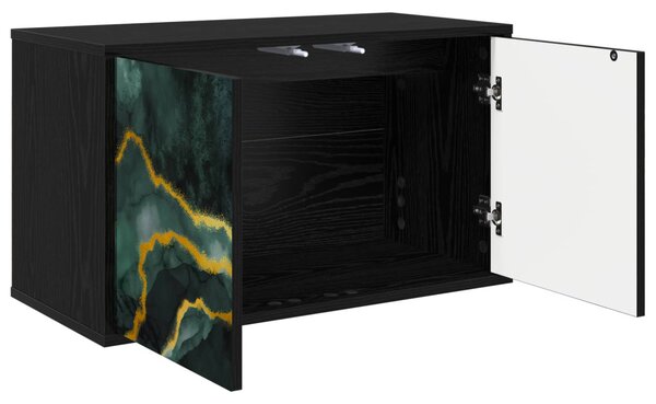 Falsítható TV Szekrény WIJHE 69 x 33 x 40 cm Fekete Tölgy