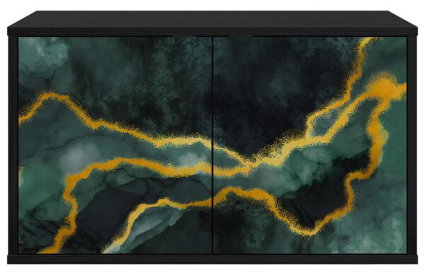 Falsítható TV Szekrény WIJHE 69 x 33 x 40 cm Fekete Tölgy
