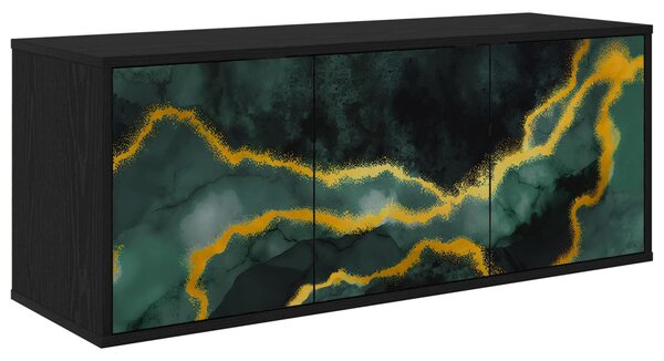 Falsítható TV Szekrény WIJHE 102 x 33 x 40 cm Fekete Tölgy