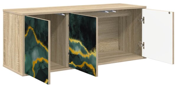 Falsítható TV Szekrény WIJHE 102 x 33 x 40 cm Sonoma Tölgy