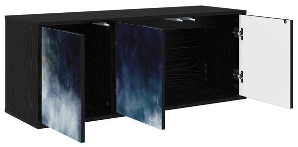 Falsítható TV Szekrény RAALTE 102 x 33 x 40 cm Fekete Tölgy