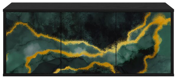 Falsítható TV Szekrény WIJHE 102 x 33 x 40 cm Fekete Tölgy