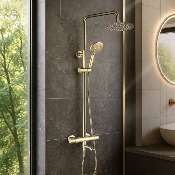 Termosztátos zuhanyszett Lungo Diamond Gold