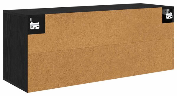 Falsítható TV Szekrény RAALTE 102 x 33 x 40 cm Fekete Tölgy