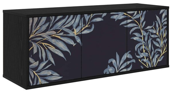 Falsítható TV Szekrény DOKKUM 102 x 33 x 40 cm Fekete Tölgy