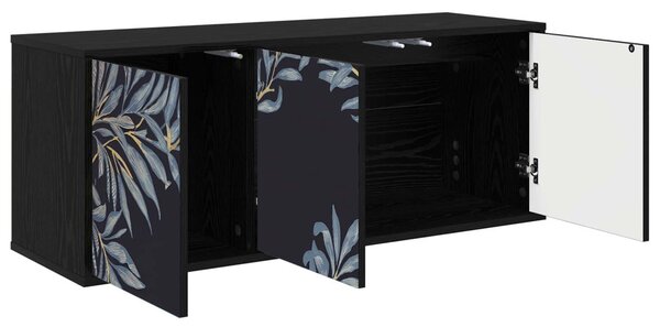 Falsítható TV Szekrény DOKKUM 102 x 33 x 40 cm Fekete Tölgy