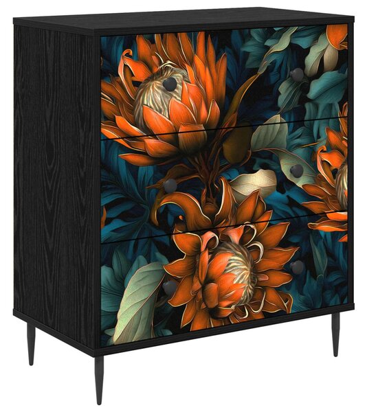 Fiókos szekrény LOCHEM Narancs mintás 66 x 36,5 x 76 cm