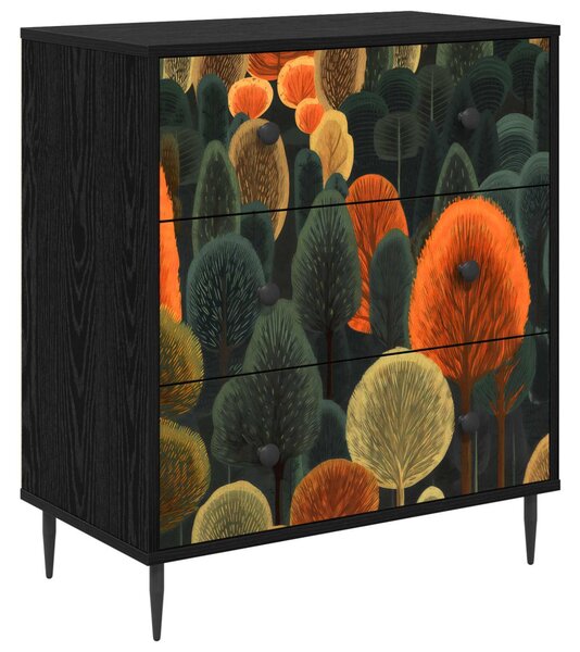 Fiókos szekrény ZAANDAM Erdő minta 66 x 36,5 x 76 cm Szerelt Fa