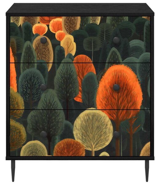 Fiókos szekrény ZAANDAM Erdő minta 66 x 36,5 x 76 cm Szerelt Fa